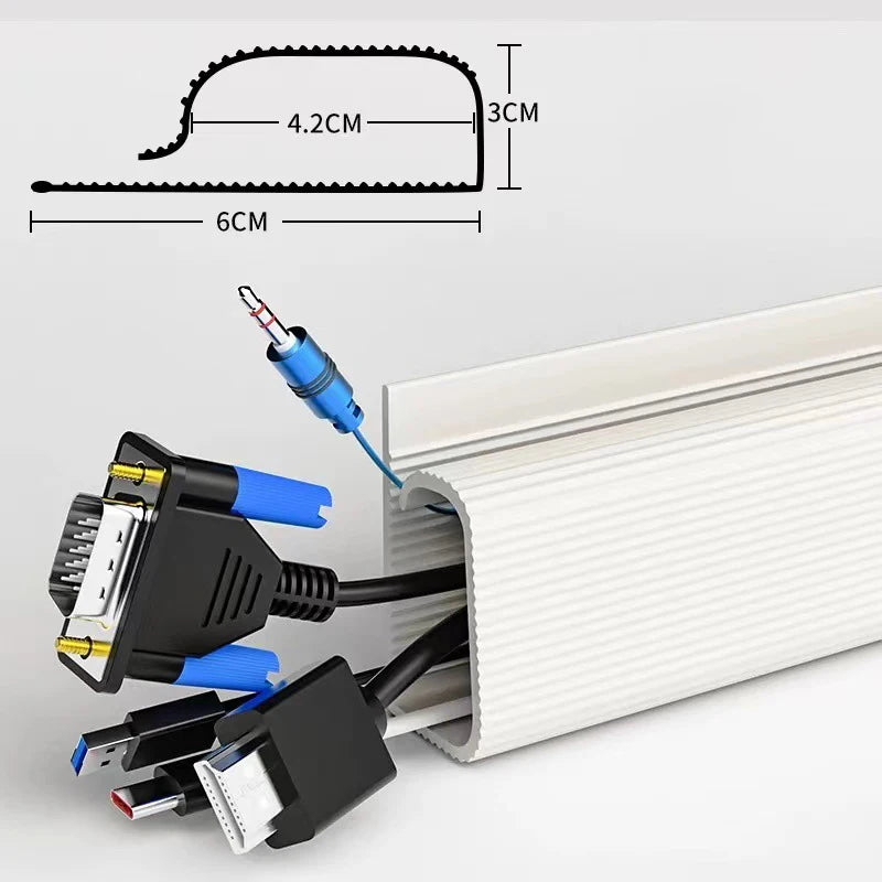 Kabel-Organizer Meshilo | Atmungsaktives Netzgewebe | 40 × 6 × 3 cm | Für Kabel, Ladegeräte & Zubehör