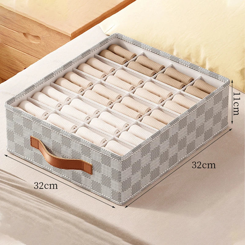OrgaNest Schubladen Organizer Box | Für Unterwäsche & Socken | Faltbar & Platzsparend | Hochwertiges Polyester