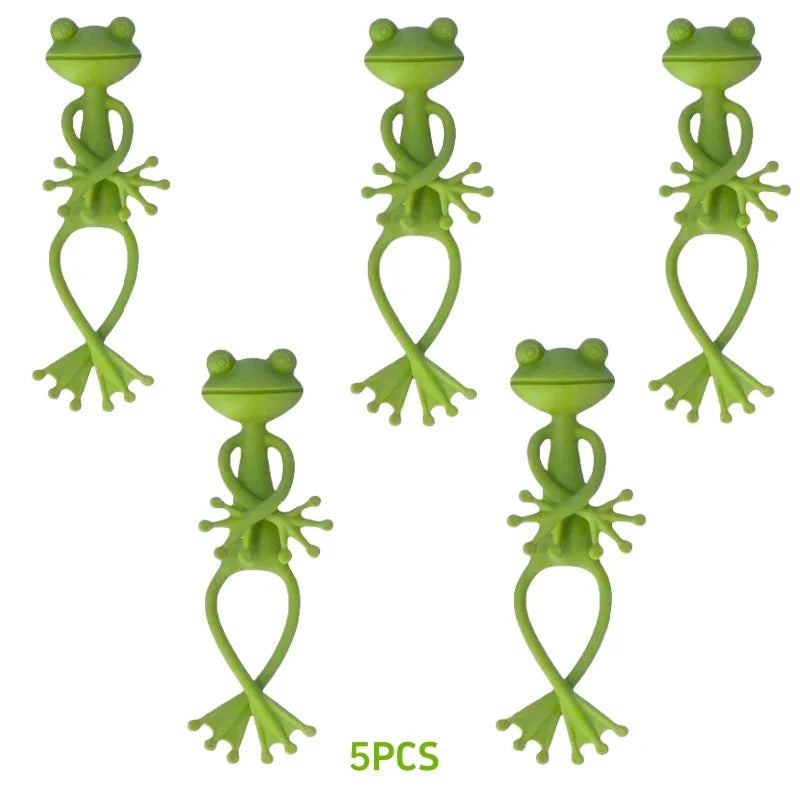 FrogClip Garden | Pflanzenhalter in Froschform | 13,5 × 6 cm | Für Garten & Topfpflanzen | 1–5 Stück