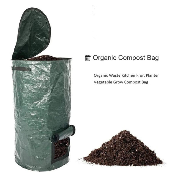 EcoLora Kompostsack Kompostsack Garten | Belüftet & Wiederverwendbar | 35x60 cm | Robustes PE-Material