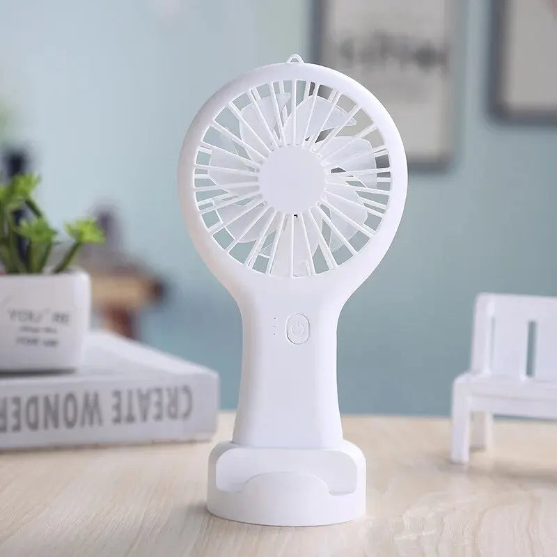 Mini-USB-Ventilator BREEZIMO | 3-Stufen Windmodus | Tragbar & Leise | Mit Standfuß & Akku | 16,5×8,5×2,5 cm
