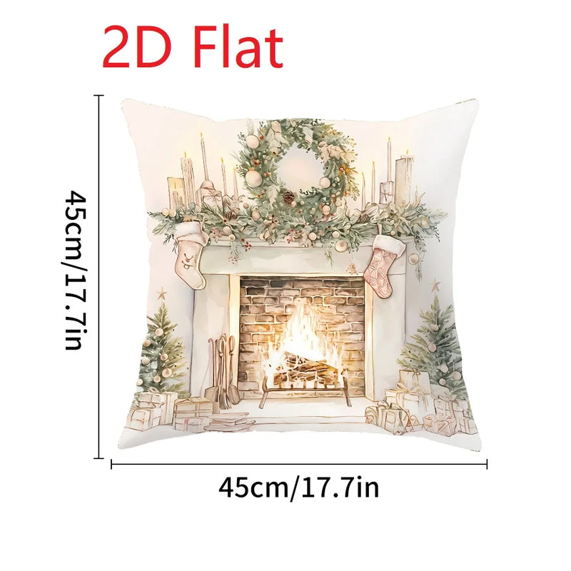 Nordzauber | Weihnachts-Kissenbezug | Weiß mit „Happy 2026“ Motiv | 45 × 45 cm | Festliche Deko für Sofa, Bett & Auto