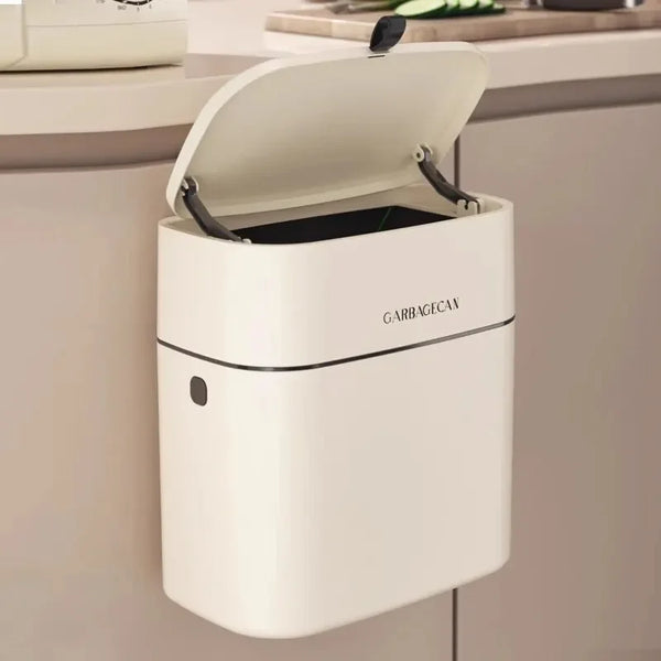 Hängender Mülleimer CleanFold SquareBin | Mit Klappdeckel & großer Kapazität | Für Bad, Küche & WC | 25,5 × 15 × 28,3 cm