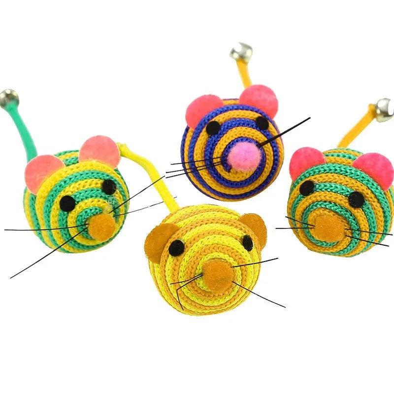 Katzen Spielball | Beißfest & Interaktiv | Mit Glöckchen & Schwanz | Nylon Robust