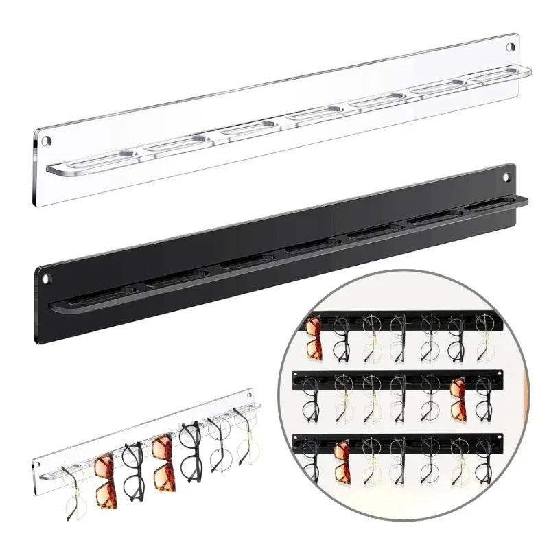 Glasario Wandhalterung für Sonnenbrillen | Aus klarem Acryl | Platzsparender Brillenständer für Zuhause & Geschäft