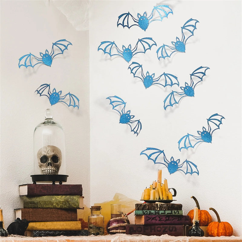 BatCave Halloween Wandsticker | 3D Fledermaus Deko | 12-teilig | Abnehmbar & Wiederverwendbar