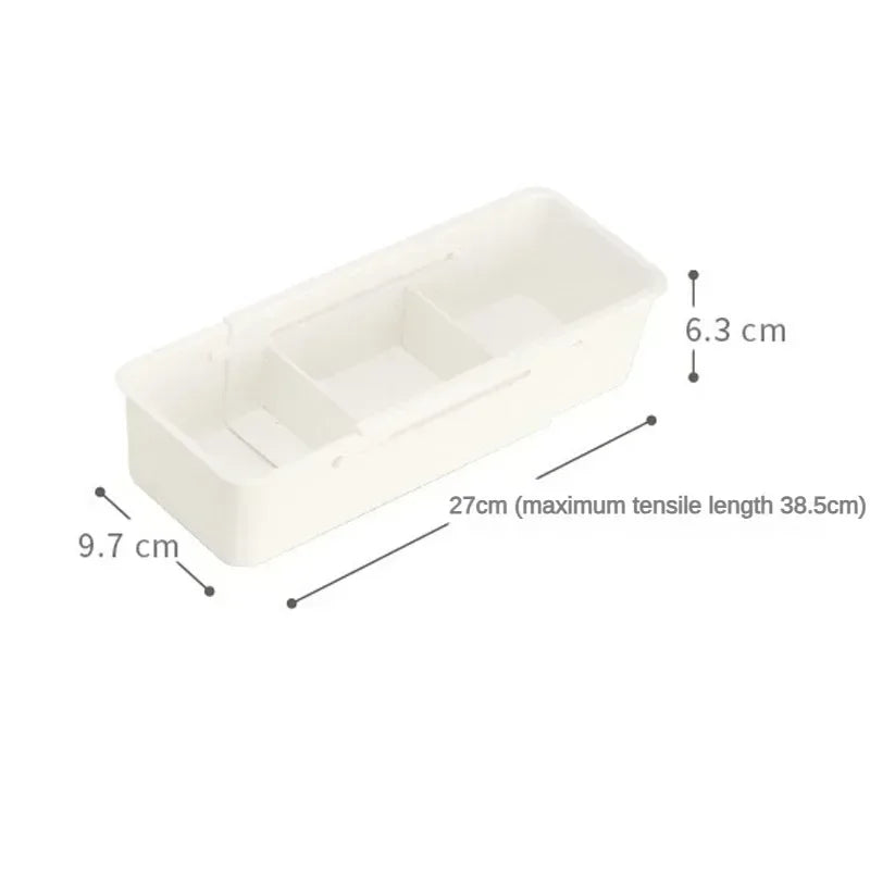 Ordimera Schubladen-Organizer mit ausziehbaren Fächern | Verstellbare Aufbewahrungsbox für Küche, Bad & Kleiderschrank – 27×14,5×9,5 cm