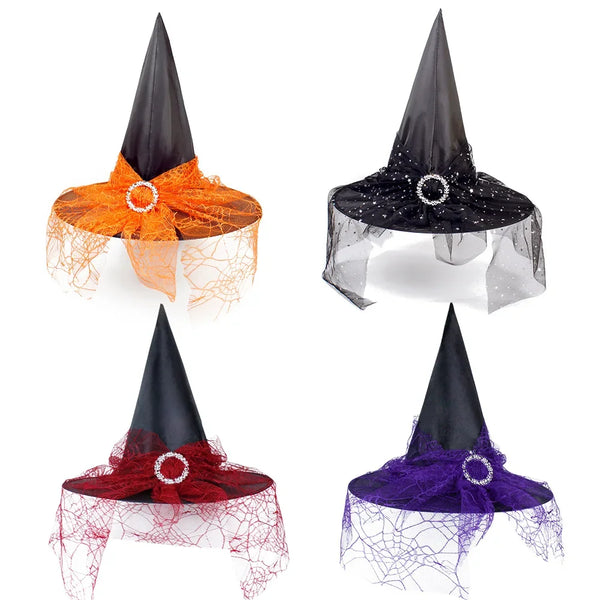 HexaGloom | Hexenhut für Halloween | Kostüm-Accessoire für Kinder & Erwachsene | 35×39 cm
