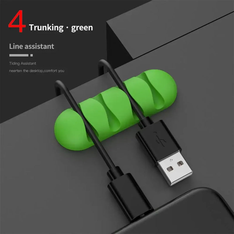 KabelFix Clip | Silikon Kabelhalter | Selbstklebend & Flexibel | Für USB, Kopfhörer & Ladekabel