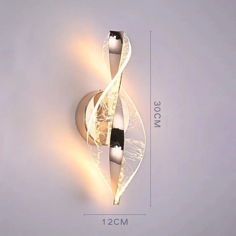 LED Wandleuchte NordGlow | Modernes Acryl & Metall Design | 3-Farb-Licht | Kreative Innenbeleuchtung für Wohnzimmer & Schlafzimmer