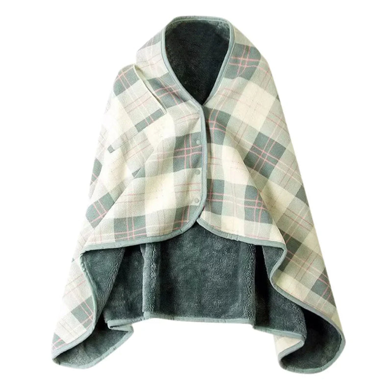 Tragbare Kuscheldecke | Flanell Poncho & Schal in Einem | Weich, Warm & Stilvoll Kariert | CozyLoom