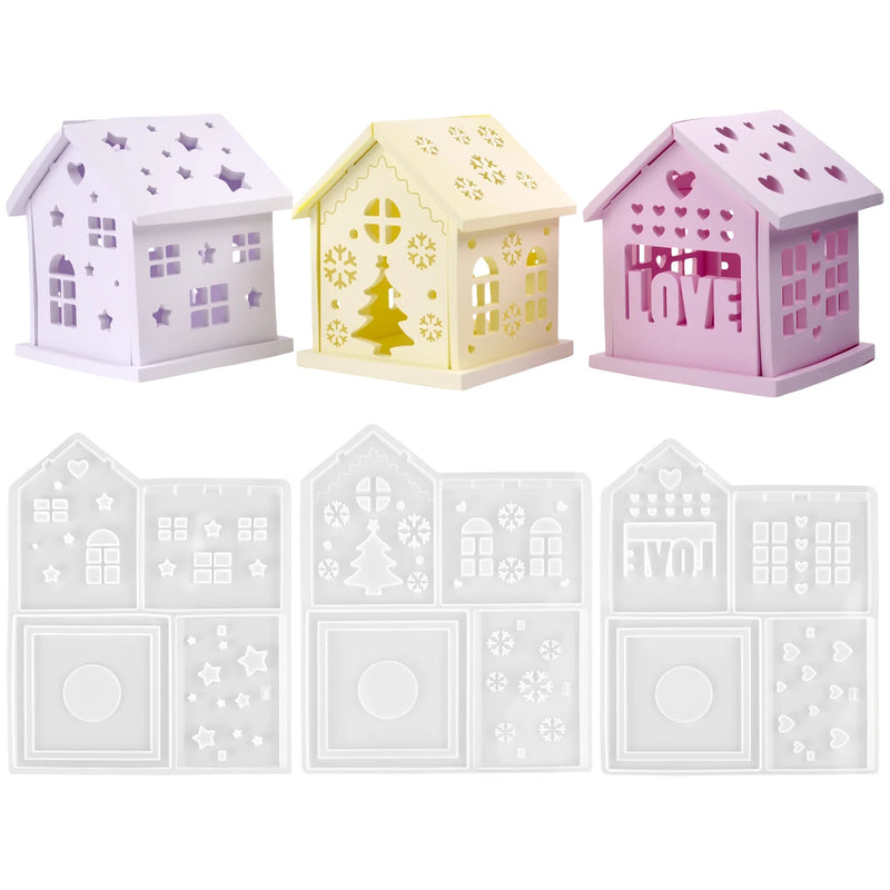 Silikonform CasaLume | 3D Hausform für Harz, Gips & Kerzen | Weihnachtsdeko & DIY-Projekte | 24,5 × 20,5 cm