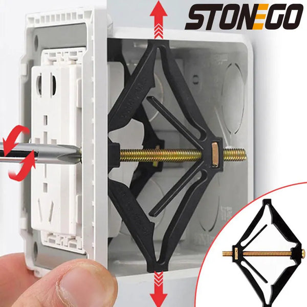 Fixelio ProMount Wand-Schalterdosen Reparaturset | Für 86×86 mm Schalterkassetten | Schnellmontage mit Stützstangen – 6er/10er Set