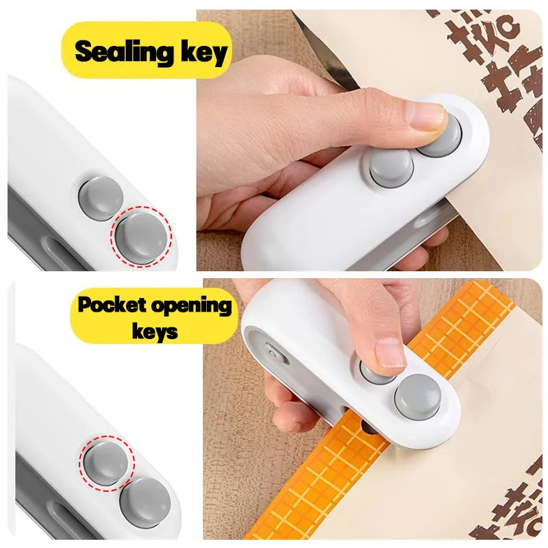 SealMate Mini Handlicher Folienschweißer | Tragbar & wiederaufladbar | 2-in-1 Versiegeln & Schneiden | Mit Magnet & USB-Ladekabel