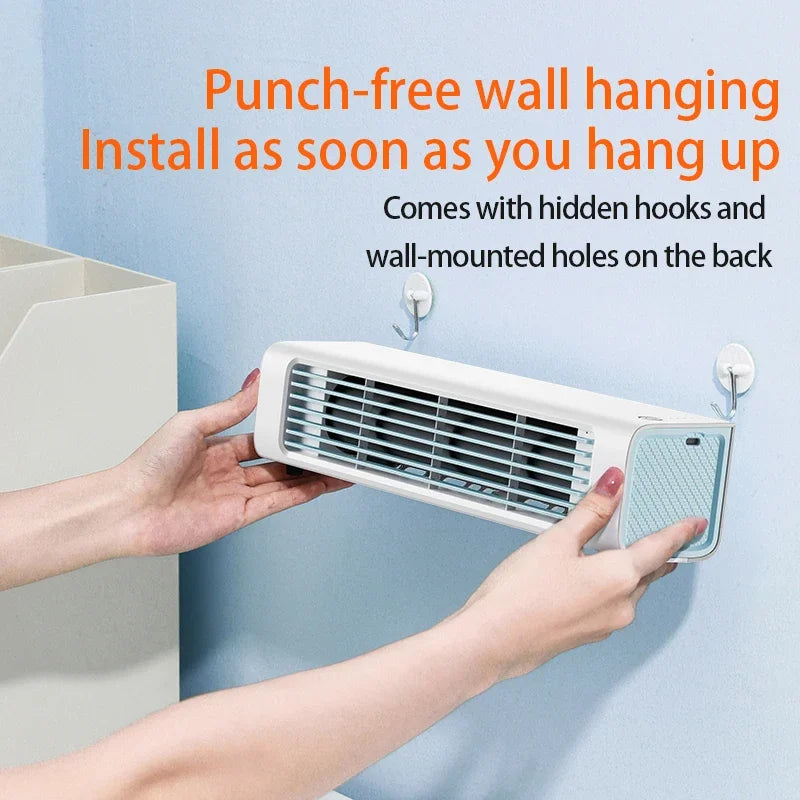 Wandventilator AeroSilence FlexFan | Blattloser USB-Ventilator mit Fernbedienung | 3 Geschwindigkeiten & Schwenkmodus | 3000 mAh Akku | Leise & modern – für Büro & Zuhause
