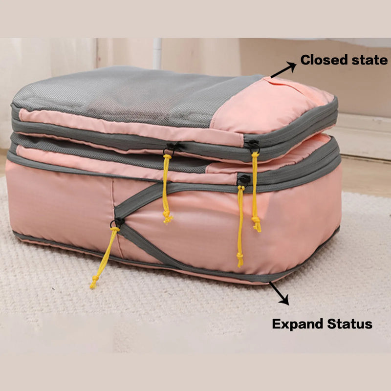 OrdinaBag Reise-Organizer Set | Kompressions-Taschen für Kleidung & Kosmetik | Platzsparend & Reißfest | Oxford-Stoff