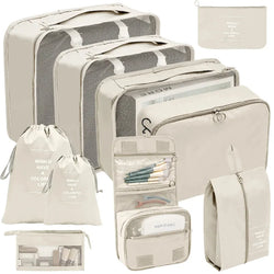 PackWunder Reise-Organizer Set 7/8/9/10-teilig | Faltbare Koffer-Organizer | Für Kleidung, Schuhe & Accessoires