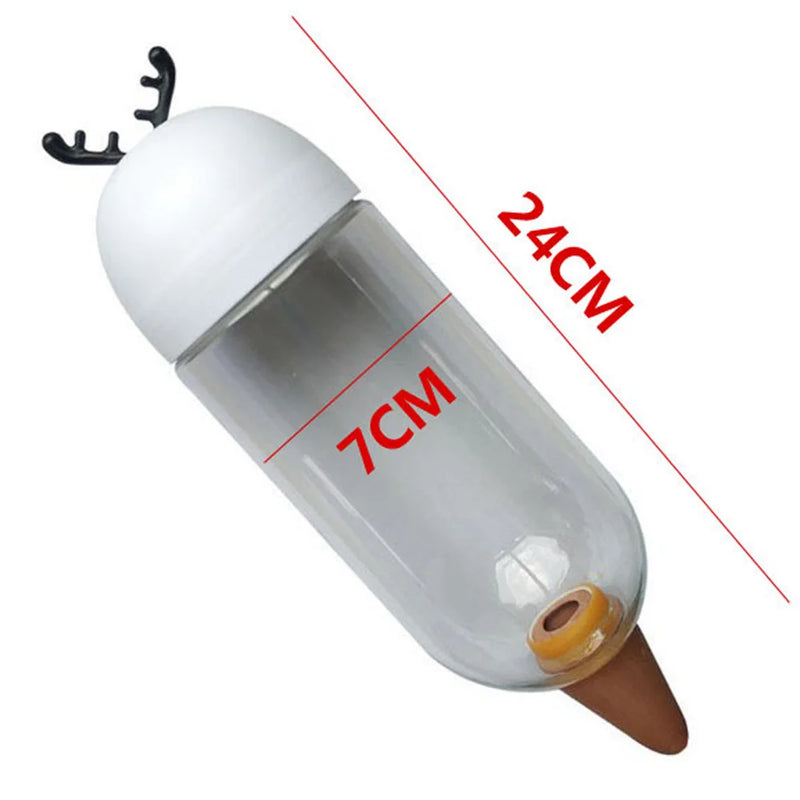 Automatisches Bewässerungssystem AquaPet GardenCare | Tropfbewässerung für Zimmer- & Gartenpflanzen | 500ml | Elch, Baum & Bär Design