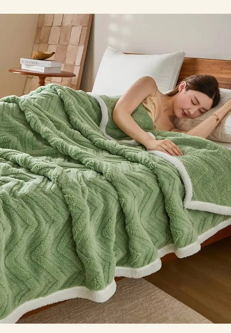 Veluvia Home | Flauschige Winterdecke | Samtweiches Coral Fleece & Flanell | Kuschelig Warm | Für Sofa & Bett