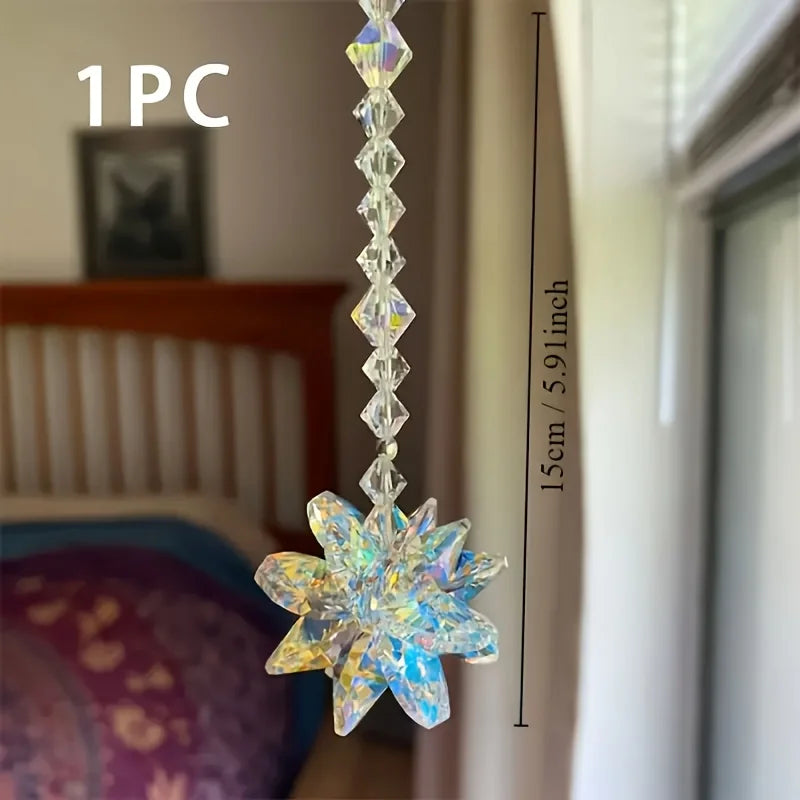 Stelloria | Kristall Suncatcher Stern | Funkelnder Glasanhänger | Fenster- & Raumdeko