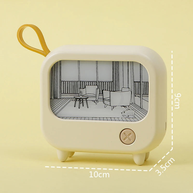 Mini LED TV Nachtlicht | Wiederaufladbar & Atmosphärisch | Kinder Tischlampe & Deko | 2W