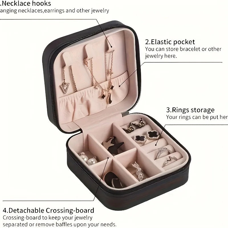 Schmuckorganizer VOYELIA | Reiseetui für Schmuck | Kompakt & Stilvoll | PU-Leder