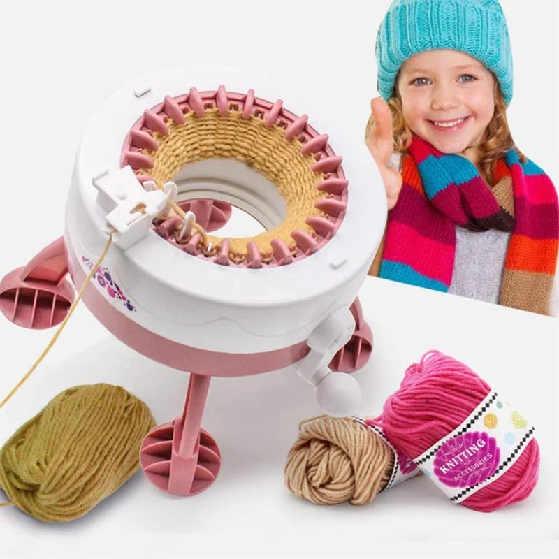 Strickolino Strickmaschine | 22 Nadeln | Automatisches Rundstrick-Set für Anfänger & Erwachsene | Schnellstricker mit Zubehör