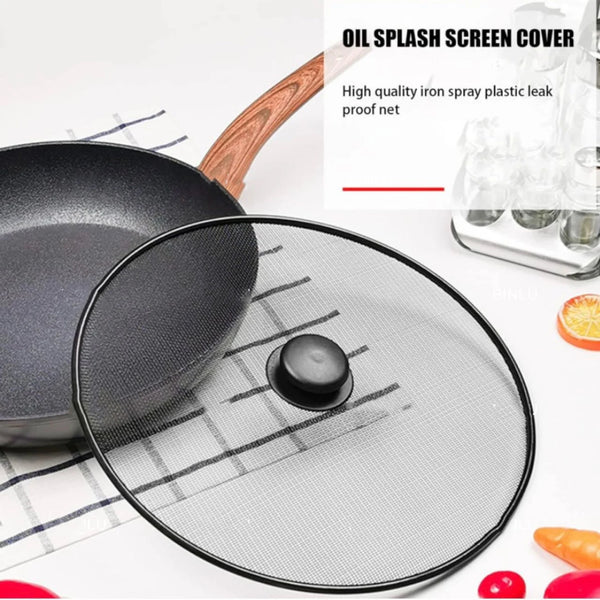 Spritzschutzdeckel KüchenGuard Mesh | 29/33 cm | Hitzebeständiger Griff | Anti-Fett Netzabdeckung für Pfanne & Topf