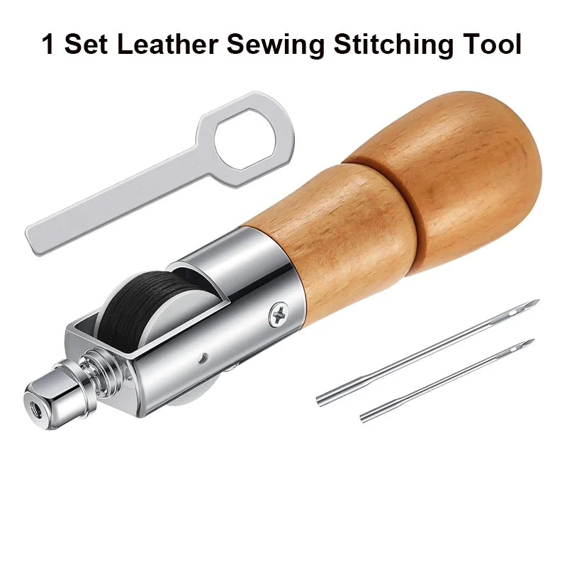 Leder Nähset | Handnähmaschine & Zubehör | Wachs­garn & Werkzeuge | Für Lederhandwerk & Reparaturen