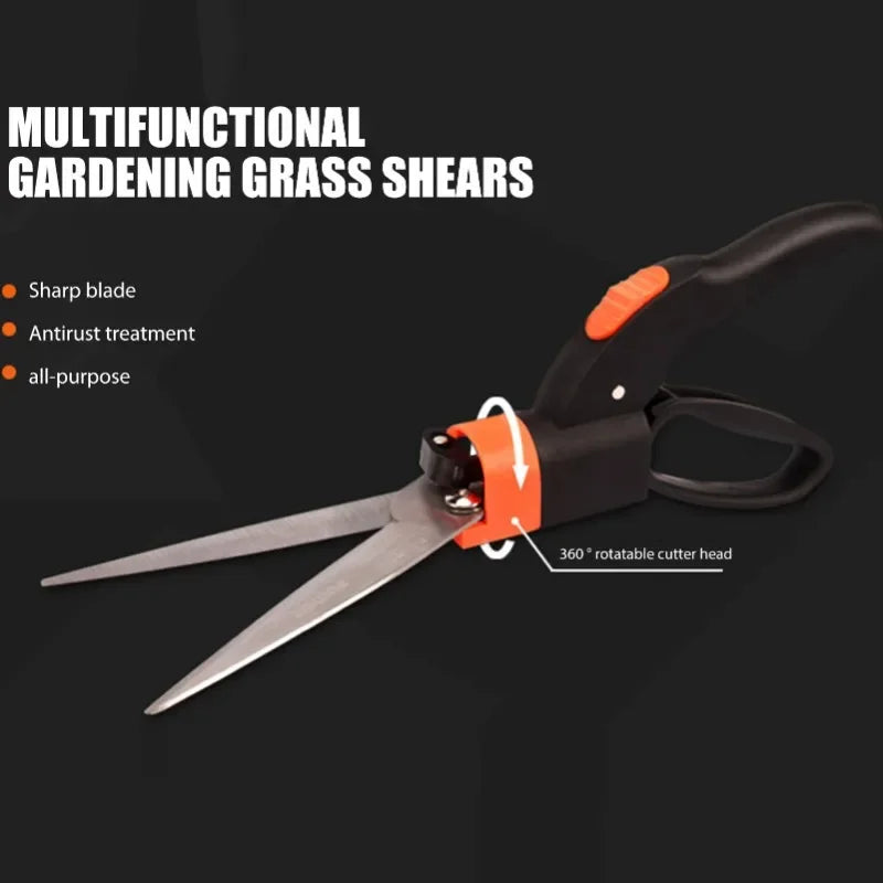 Trimvix EdgeSpin Gartenschere mit 360° drehbarem Schneidkopf | Präzisionsschere für Rasenkanten & Beete