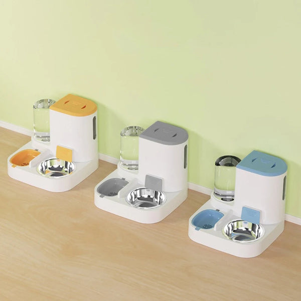 Feedipet Futter- & Wasserspender für Katzen & Hunde | Automatische Nachfüllung | 2-in-1 Napf-Set