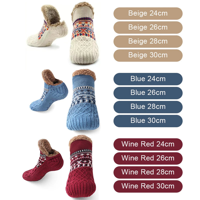 Nordhütte | Thermo-Haussocken Winter | Rutschfeste Kuschelsocken für Damen & Herren | Dick gefüttert & extra warm | Weiche Anti-Rutsch-Bettsocken für Zuhause & Weihnachten