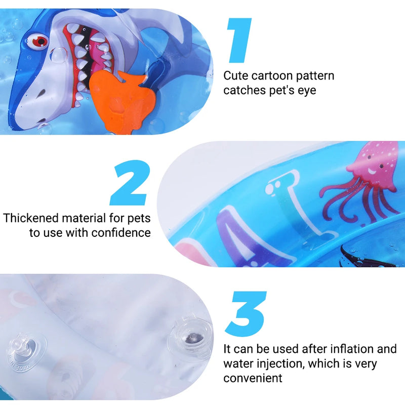 AquaPaws | Interaktive Wasserspielmatte für Katzen & Hunde | Kühlende Sommer-Spielmatte | Aufblasbar & Tragbar | 65 cm / 100 cm
