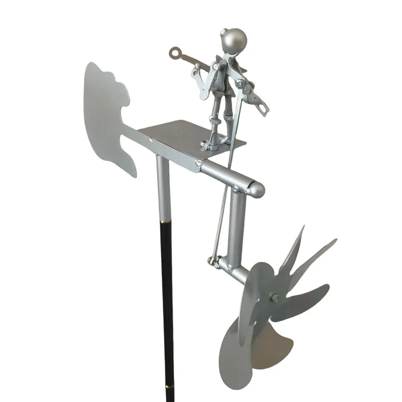 Rockvento Metall Windspiel Gitarre | Handgefertigte Windskulptur | Rock Deko für Garten & Terrasse | 28 × 17 cm