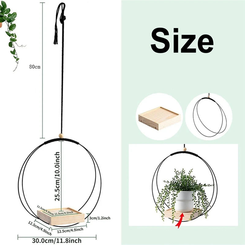 NaturHäng Pflanzenhalter | Hängendes Regal aus Holz | Blumenampel für Wohnzimmer, Balkon & Indoor-Deko
