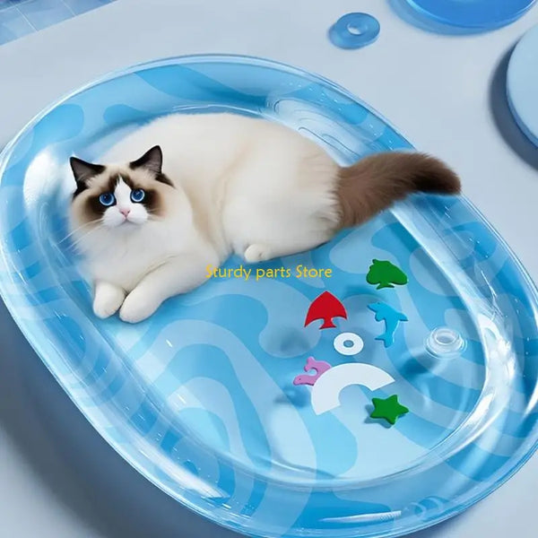 Kühlmatte FrostoPaws AquaPad | Aufblasbare Wassermatte für Hunde & Katzen | Kratzfest & mit Luftpumpe | In 3 Größen verfügbar