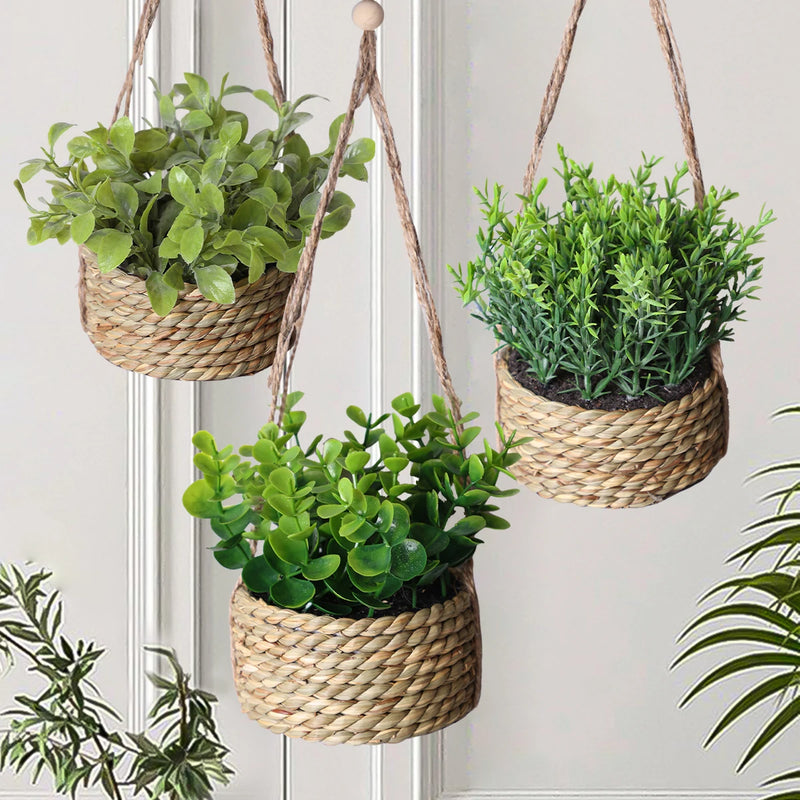 VerduraGreen Künstliche Eukalyptus & Rosmarin Pflanze | 40 cm | Im Topf | Realistische Zimmerpflanze aus PE-Kunststoff | Pflegeleichte Dekoration