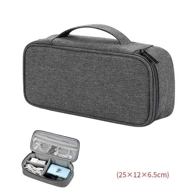 TechTidy TravelSafe Kabel Organizer Tasche | Wasserdicht & Kompakt | Für Reisen & Elektronik-Zubehör | In M & L erhältlich