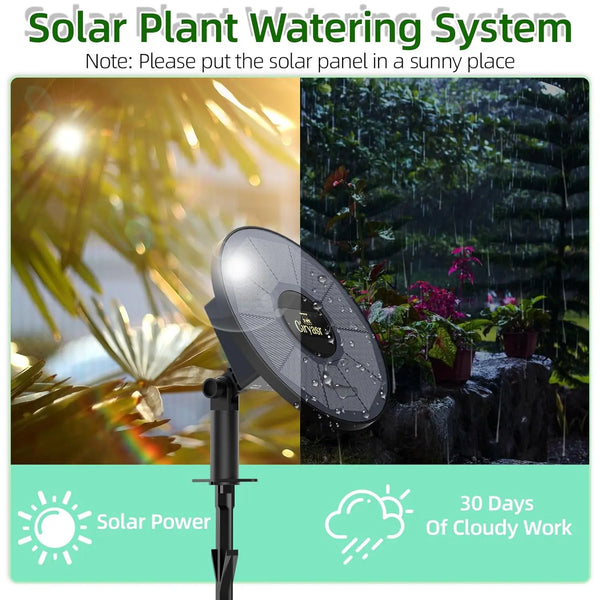 AquaSolaris Solar Bewässerungssystem Automatisch | Tropfbewässerung mit Timer & Akku | Für Balkon, Garten & Pflanzenkübel | Bis zu 15 Pflanzen
