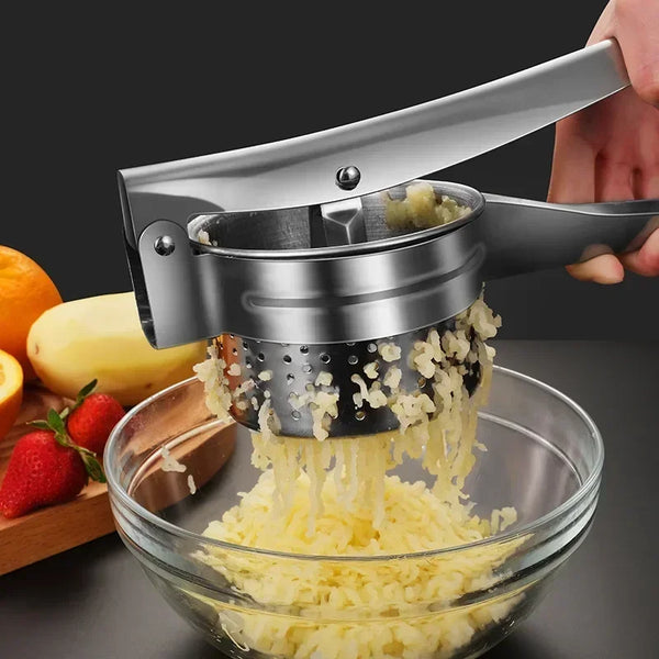 Pressano Kartoffelpresse aus Edelstahl | Für Kartoffelpüree, Apfelmus & Gekochtes Gemüse | Robuste Küchenpresse