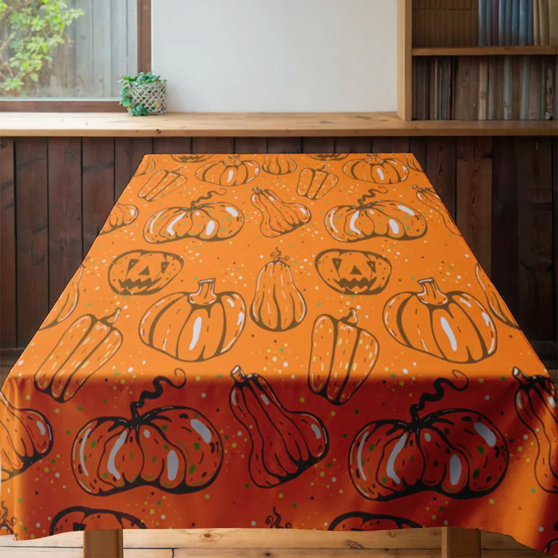 Herbst-Tischdecke PumpkinFeast | Bunte Kürbis-Motive | Wasserabweisend & Pflegeleicht | Für Esszimmer & Feste