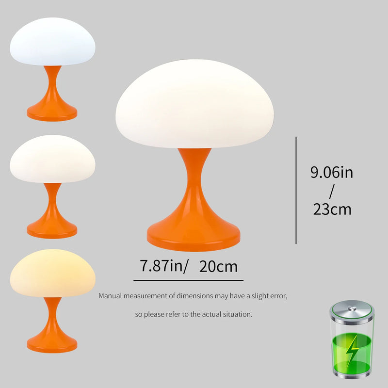 MushLume LED Tischlampe | Niedliches Pilzdesign | 3 Lichtmodi & 10 Helligkeitsstufen | Augenschonend | 20 × 23 cm