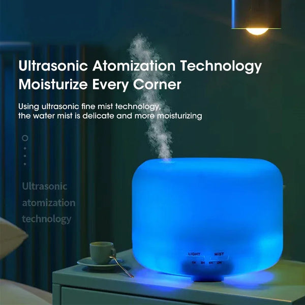 Lunora Aroma Diffuser | 500 ml | Ultraschall-Luftbefeuchter | LED Nachtlicht | USB-Betrieb