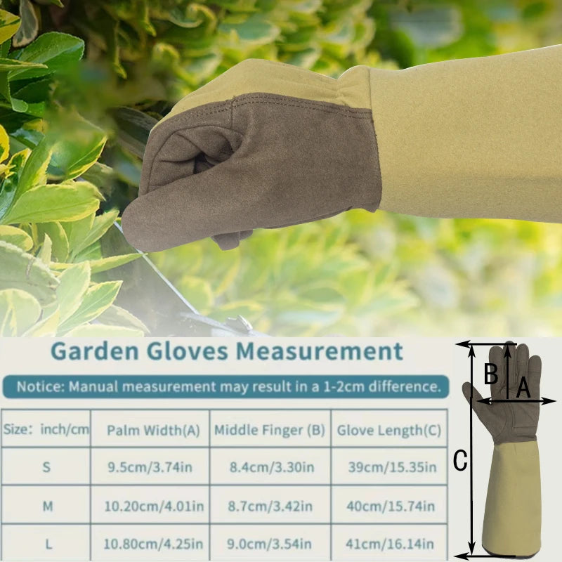 Gartenhandschuhe FLORAHAND | Dornenfest & Atmungsaktiv | Lange Rosenhandschuhe für Damen | 1 Paar
