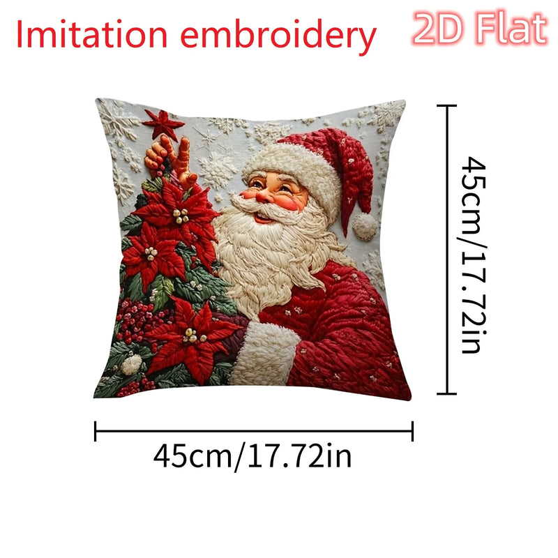 Weihnachts-Kissenhülle Lunavia | 2D Druck | Santa Claus Design | 45×45 cm | Festliche Weihnachtsdeko & Geschenkidee