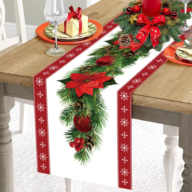 Weihnachtstischläufer | 180×35 cm | Polyester | Festliche Tischdeko 2025