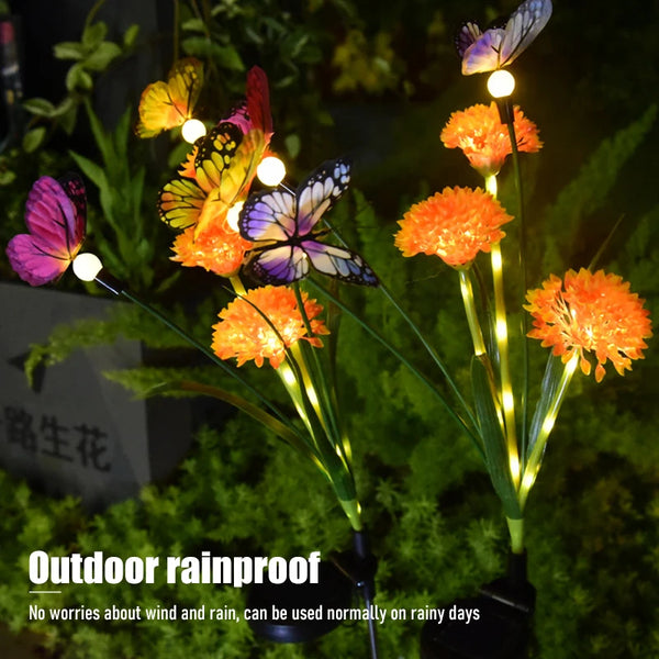 Solar Gartenleuchten PapillonGlow | 6 Schmetterlings-Blütenköpfe | Intelligente Lichtsteuerung | Deko-Solarleuchten für Außenbereiche