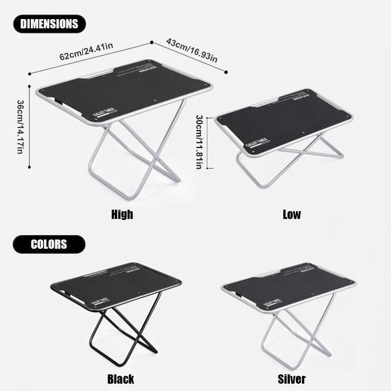 Faltbarer Campingtisch GEARVION TacticalPro | Leicht & Tragbar | Aluminiumlegierung | 60kg Tragkraft | Outdoor, Camping, BBQ