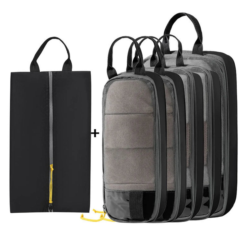 OrdinaBag Reise-Organizer Set | Kompressions-Taschen für Kleidung & Kosmetik | Platzsparend & Reißfest | Oxford-Stoff