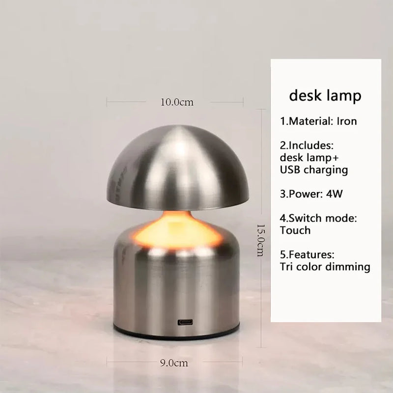 LumoVerde LED-Tischlampe | Wiederaufladbar | 3 Farbtemperaturen & Touch-Dimmer | 4W | 5V